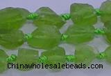 CNG5904 15.5 inches 4*6mm - 6*10mm nuggets rough olive quartz beads