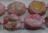 CNG5933 10*12mm - 10*14mm faceted freeform rhodochrosite beads