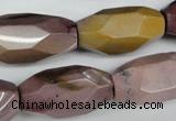 CNG598 12*25mm - 15*36mm faceted rice mookaite nugget beads