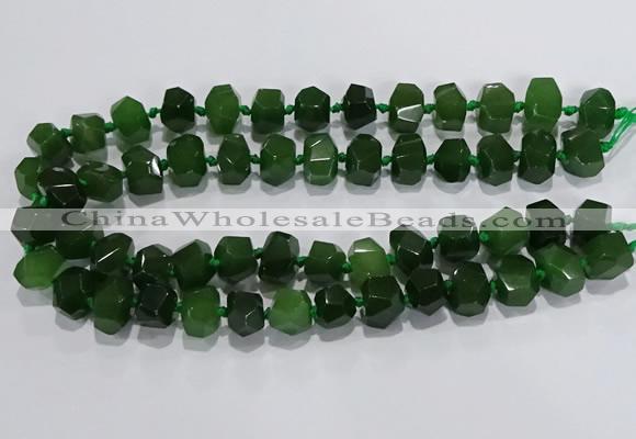 CNG6018 15.5 inches 10*14mm - 12*16mm faceted nuggets white jade beads