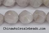 CNG6021 15.5 inches 12mm faceted nuggets grey crazy agate beads
