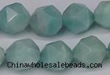 CNG6035 15.5 inches 12mm faceted nuggets amazonite beads