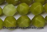 CNG6044 15.5 inches 12mm faceted nuggets lemon jade beads