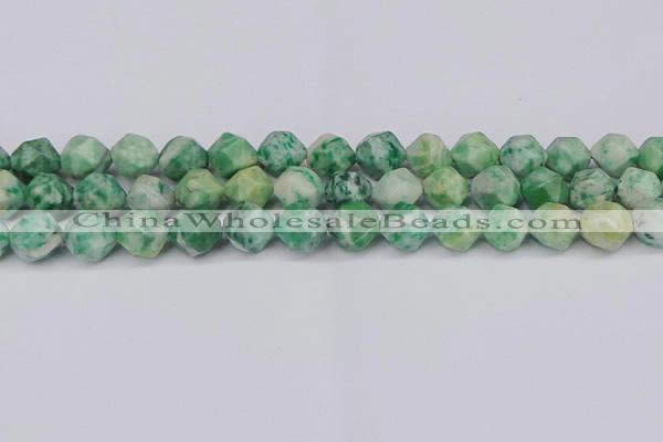CNG6046 15.5 inches 12mm faceted nuggets Qinghai jade beads
