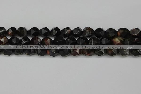 CNG6048 15.5 inches 12mm faceted nuggets plum blossom jade beads