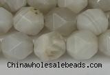 CNG6080 15.5 inches 8mm faceted nuggets grey agate beads