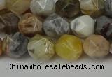 CNG6082 15.5 inches 8mm faceted nuggets silver needle agate beads