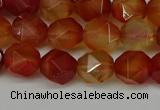 CNG6087 15.5 inches 8mm faceted nuggets red agate beads