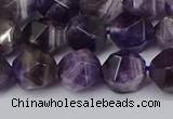 CNG6094 15.5 inches 8mm faceted nuggets dogtooth amethyst beads