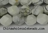 CNG6098 15.5 inches 8mm faceted nuggets white howlite beads