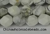 CNG6098 15.5 inches 8mm faceted nuggets white howlite beads