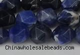 CNG6104 15.5 inches 8mm faceted nuggets sodalite gemstone beads