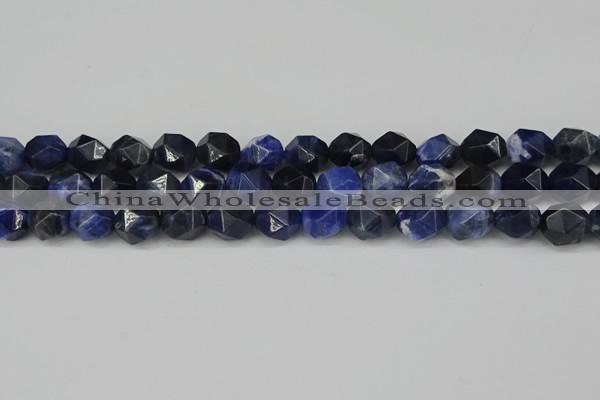 CNG6104 15.5 inches 8mm faceted nuggets sodalite gemstone beads