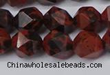 CNG6107 15.5 inches 8mm faceted nuggets mahogany obsidian beads