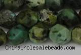 CNG6110 15.5 inches 8mm faceted nuggets African turquoise beads