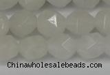 CNG6113 15.5 inches 8mm faceted nuggets white jade beads