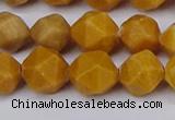 CNG6115 15.5 inches 8mm faceted nuggets yellow jade beads