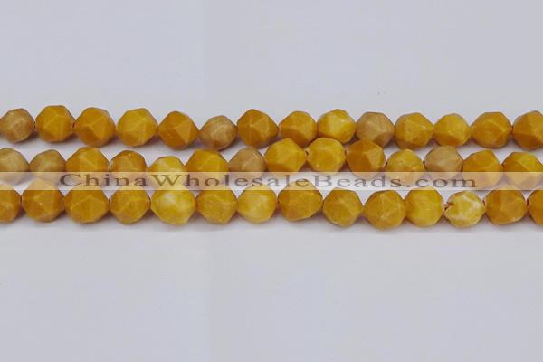 CNG6115 15.5 inches 8mm faceted nuggets yellow jade beads