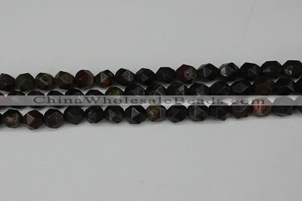 CNG6118 15.5 inches 8mm faceted nuggets plum blossom jade beads