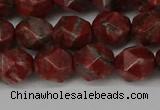 CNG6123 15.5 inches 8mm faceted nuggets brecciated jasper beads
