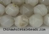 CNG6150 15.5 inches 10mm faceted nuggets grey agate beads