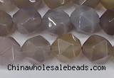 CNG6151 15.5 inches 10mm faceted nuggets grey agate beads