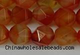 CNG6158 15.5 inches 10mm faceted nuggets red agate beads