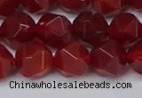 CNG6159 15.5 inches 10mm faceted nuggets red agate beads