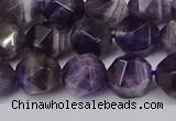 CNG6165 15.5 inches 10mm faceted nuggets dogtooth amethyst beads