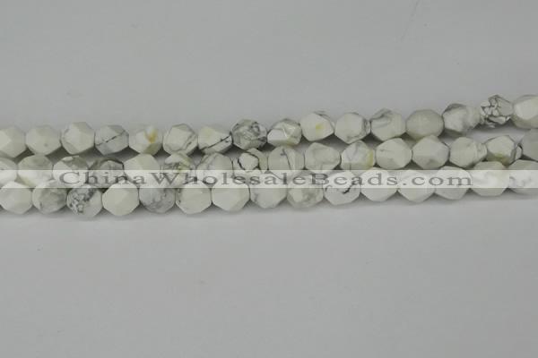 CNG6173 15.5 inches 10mm faceted nuggets white howlite beads