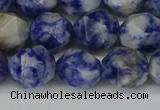 CNG6178 15.5 inches 10mm faceted nuggets blue spot stone beads