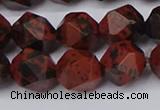 CNG6183 15.5 inches 10mm faceted nuggets mahogany obsidian beads