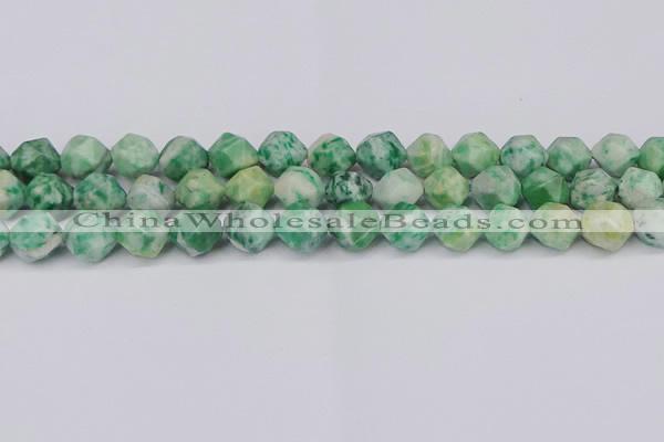 CNG6192 15.5 inches 10mm faceted nuggets Qinghai jade beads