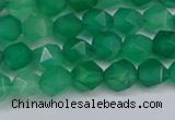 CNG6226 15.5 inches 6mm faceted nuggets green agate beads