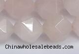 CNG6280 15.5 inches 14mm faceted nuggets rose quartz beads