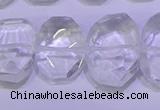 CNG6300 13*18mm - 15*20mm faceted freeform white crystal beads