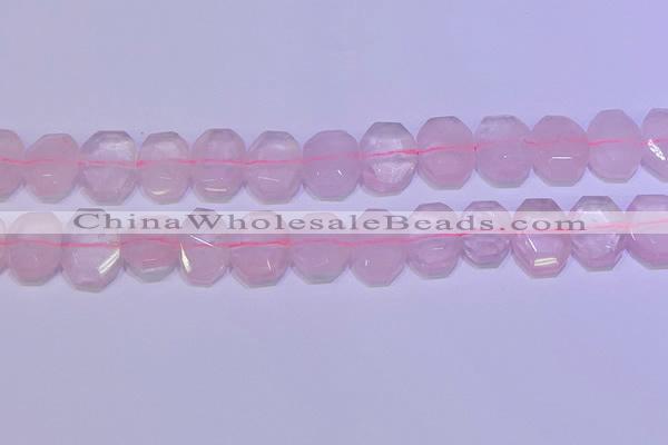 CNG6301 15.5 inches 13*18mm - 15*20mm faceted freeform rose quartz beads