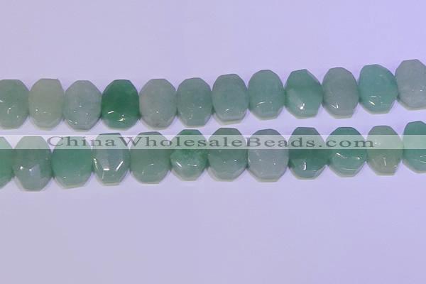 CNG6310 13*18mm - 15*20mm faceted freeform green aventurine beads