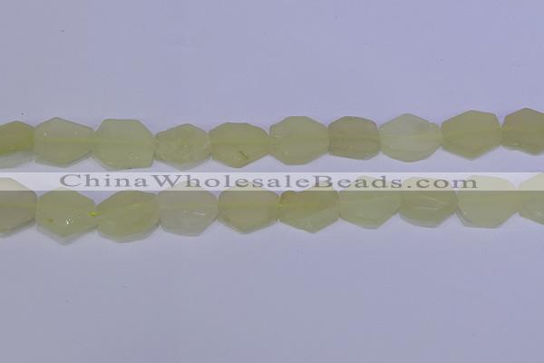 CNG6356 15.5 inches 14*18mm - 16*22mm freeform matte lemon quartz beads