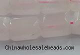 CNG6403 15.5 inches 15*20mm faceted nuggets rose quartz beads