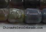 CNG6410 15.5 inches 15*20mm faceted nuggets grey agate beads