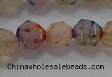 CNG6502 15.5 inches 10mm faceted nuggets agate beads wholesale