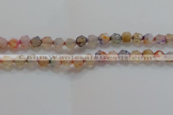 CNG6502 15.5 inches 10mm faceted nuggets agate beads wholesale