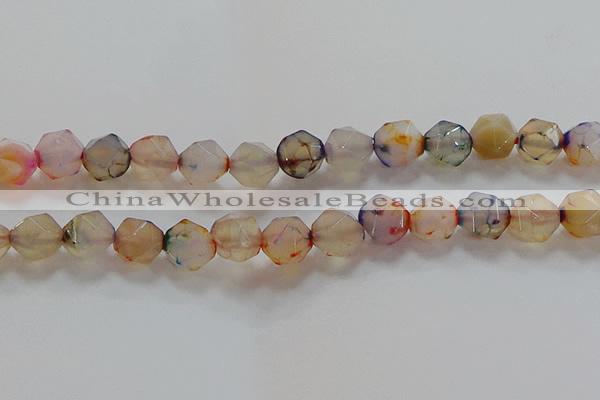 CNG6503 15.5 inches 12mm faceted nuggets agate beads wholesale