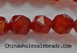 CNG6506 15.5 inches 10mm faceted nuggets red agate beads