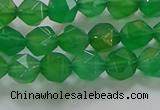 CNG6512 15.5 inches 6mm faceted nuggets green agate beads