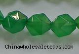 CNG6515 15.5 inches 12mm faceted nuggets green agate beads