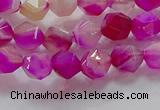 CNG6520 15.5 inches 6mm faceted nuggets line agate beads