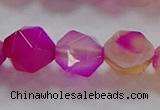 CNG6523 15.5 inches 12mm faceted nuggets line agate beads