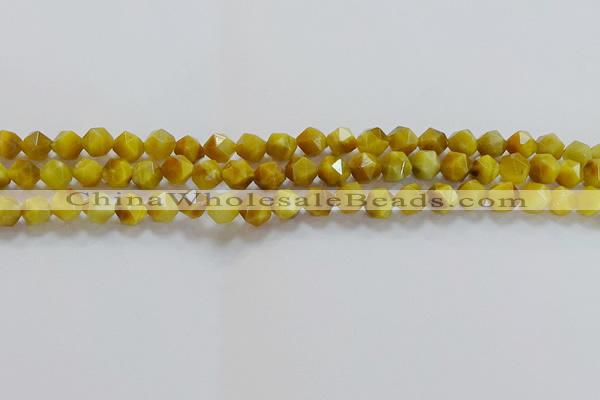 CNG6530 15.5 inches 6mm faceted nuggets golden tiger eye beads